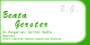 beata gerster business card